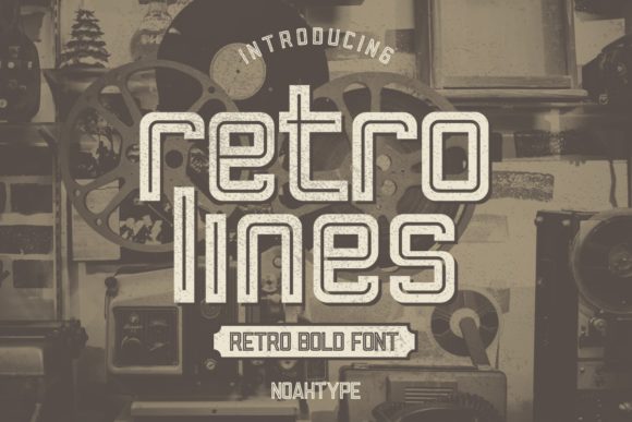 Retro Lines Font for Editorial Design